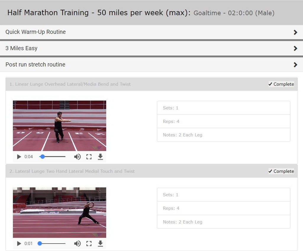 Half Marathon Training - Single Level - 20 Weeks