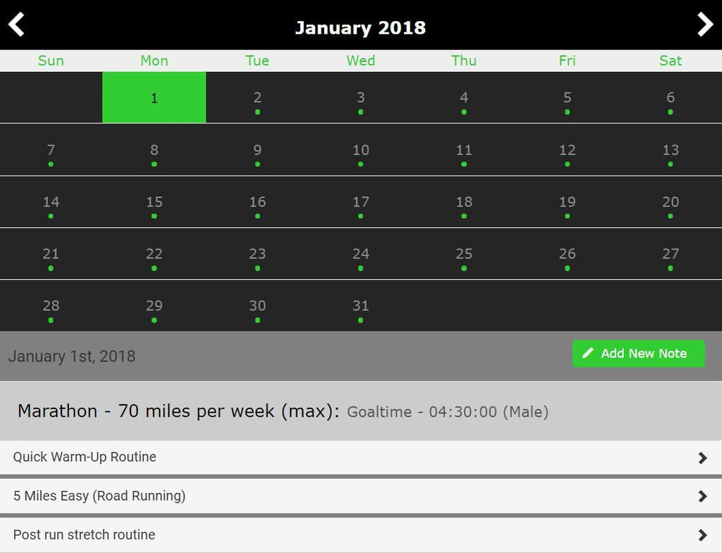 Marathon Training - Single Level - 50, 70, or 100 Miles/Week Max - 20 Weeks