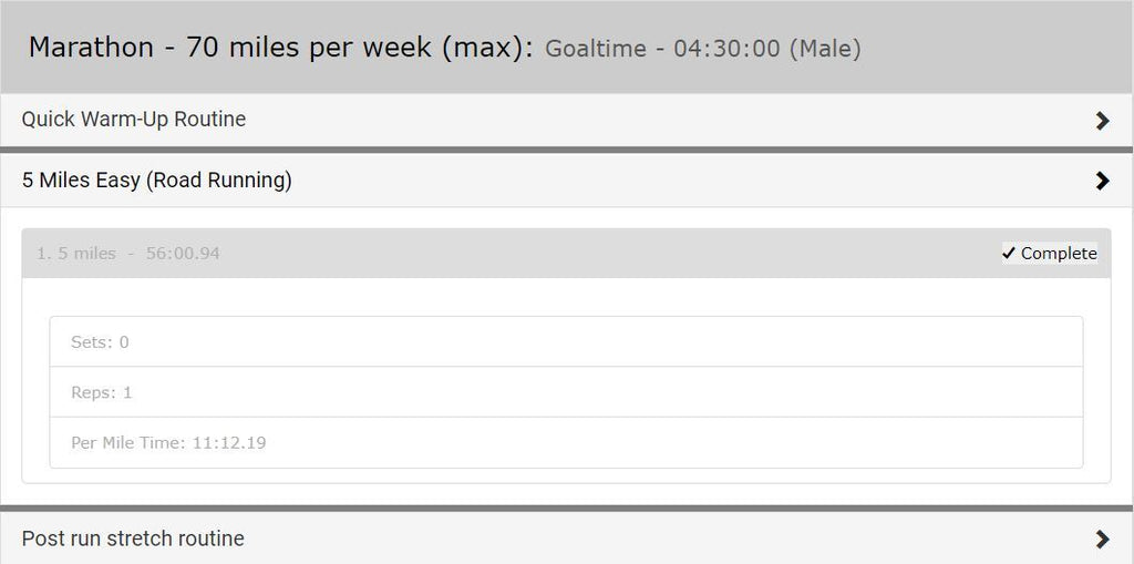 Marathon Training - Single Level - 50, 70, or 100 Miles/Week Max - 20 Weeks