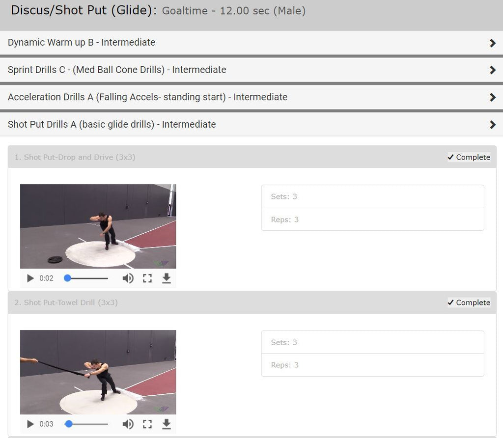 Discus and Shot Put (Glide)